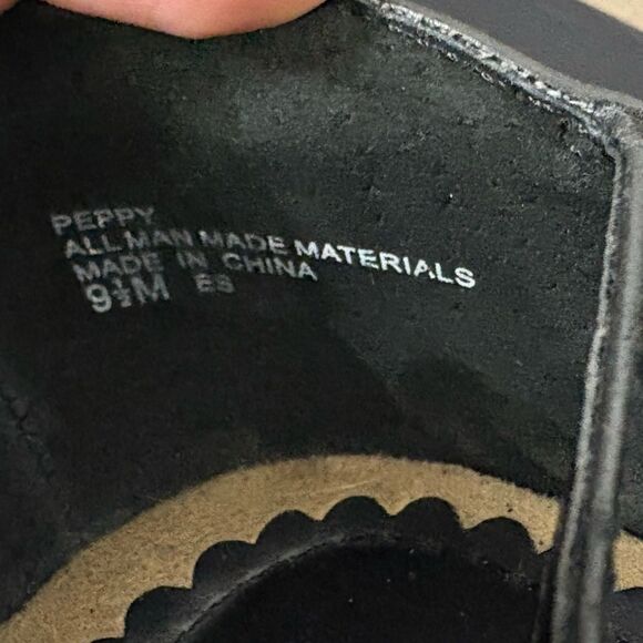 Mudd Y2K Cork Wedge Sandals Heels Size 9.5 Black/Tan Summer Vacation Beach - Picture 10 of 11